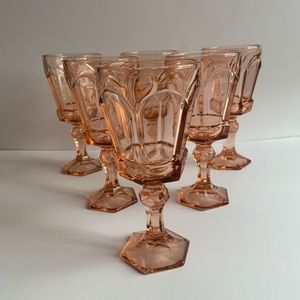 Vintage Boho Rare Pink Goblets set of 6
